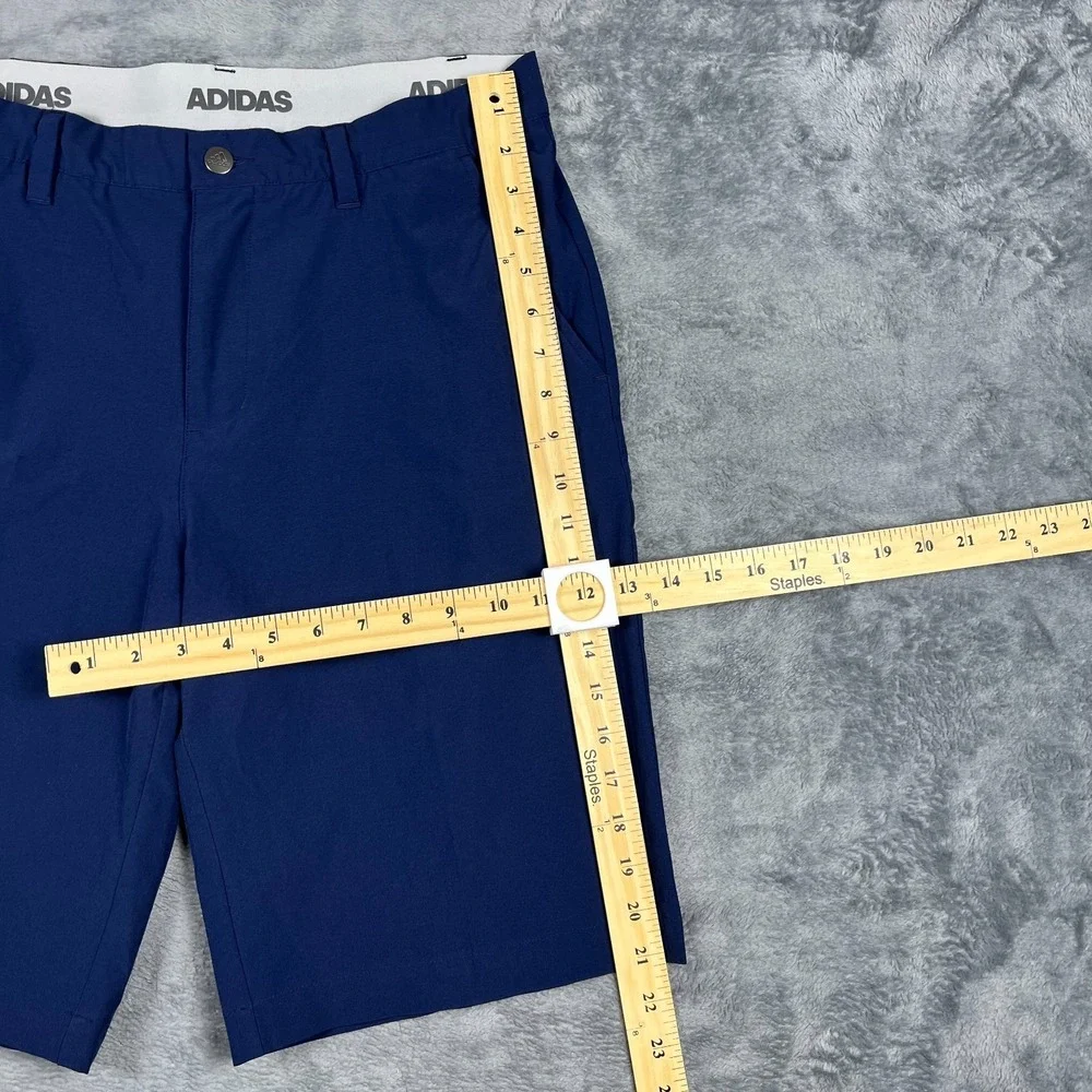 Adidas Golf Shorts Mens 32 Blue Stretch Performance Flat Front Gripper Waistband